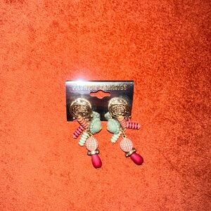 Vintage Gold and Pink Fashion Earrings